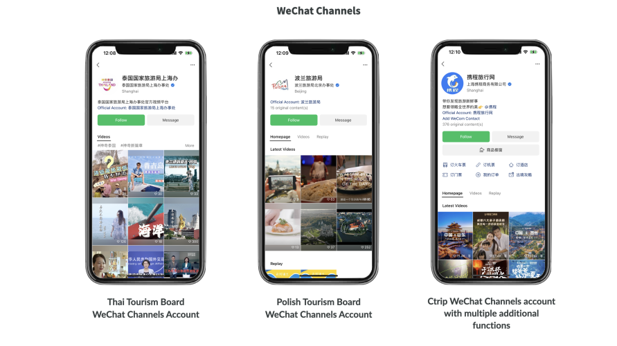 WeChat Channels Travel Tourists
